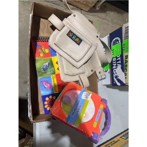 Sketchbook tool belt, and spiral art