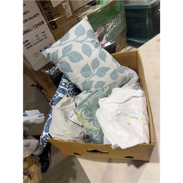 Sheets and pillowcases and throw a pillow
