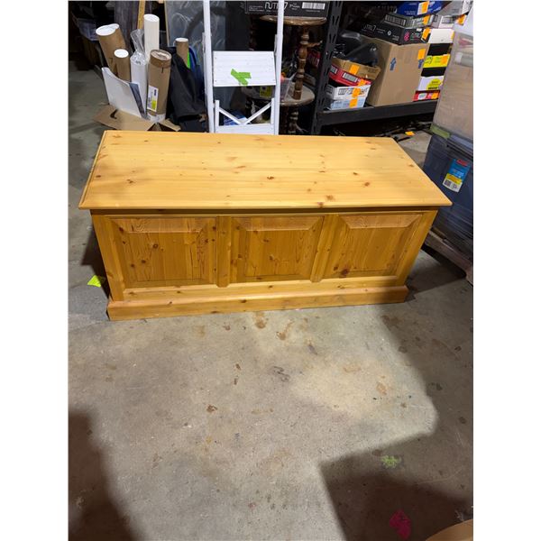 Measures 43" x 19" x 18 1/2" storage chest