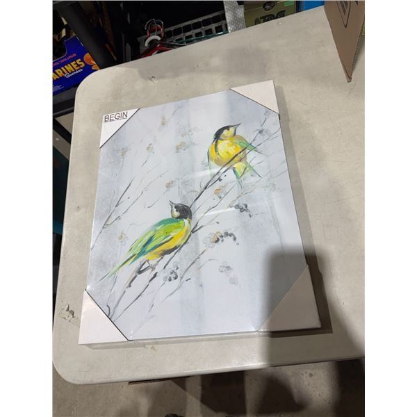 Bird canvas wall hanging 16 inches