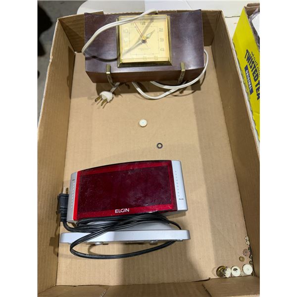 West clocks electric clock and Elgin alarm clock