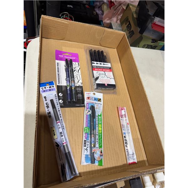 Crafting pens, brush, pens, etc.