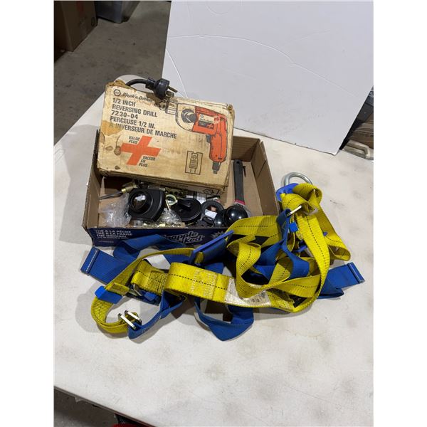 Straps, drill and door hardware