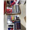 Image 1 : Assorted pens, erasers, erasing, shield, etc.