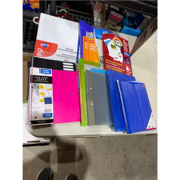 Notebooks, binders, intent, paper, graph paper, etc.