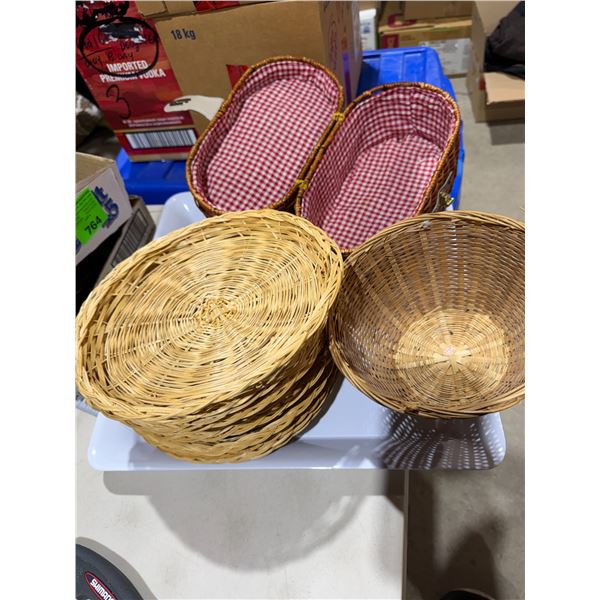 Assorted trays and basket