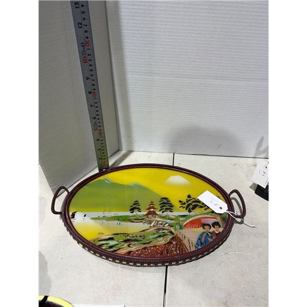 Vintage hand painted Japanese tray