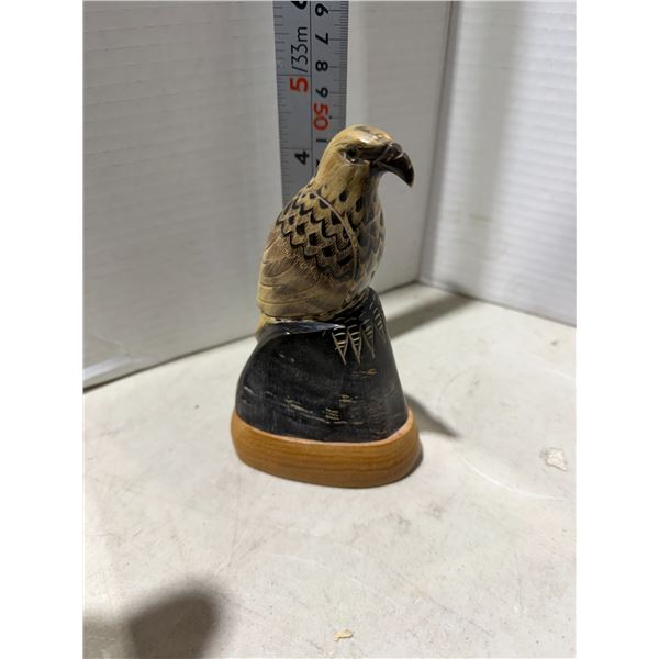 Vintage hand carved buffalo horn eagle