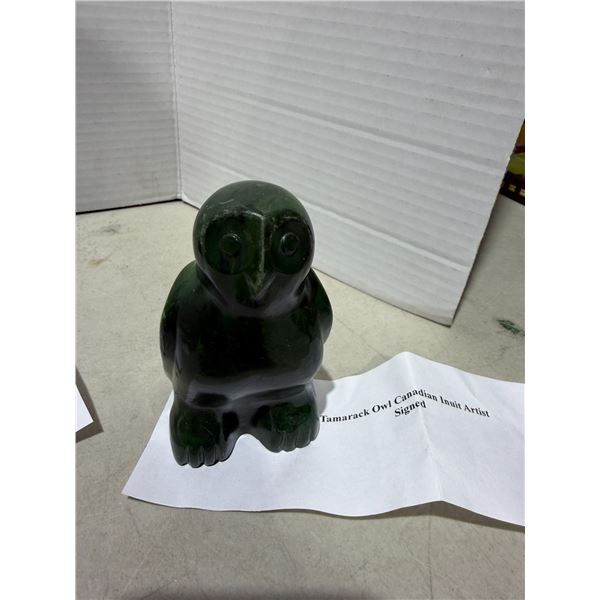 Stone Owl signed Inuit artist
