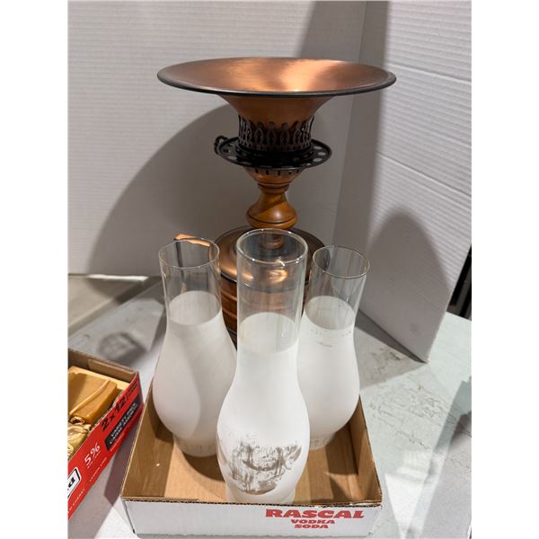 Lantern electrical with glass flutes