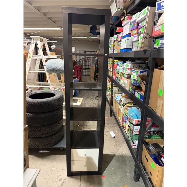 Shelf measures 17 1/4" x 15 1/2"x 72 1/2 inches tall