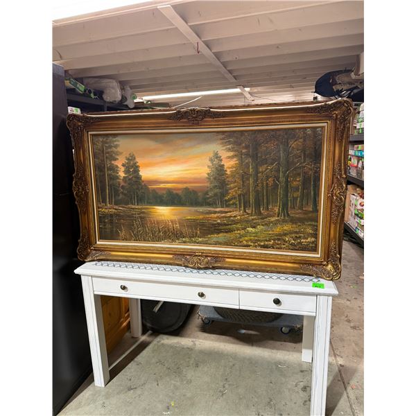 Oil on canvas measures 56" x 33"