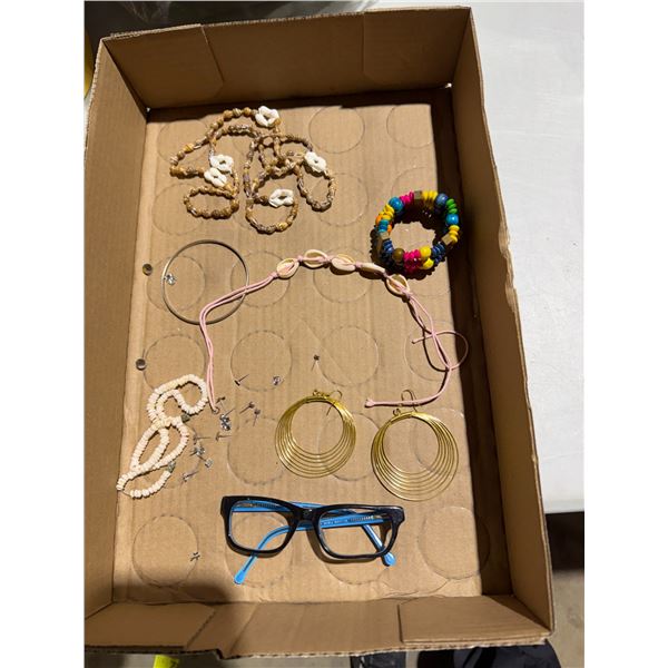 Costume, jewelry, and glass frames