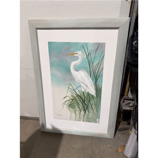 Heron artwork measures 28 1/2 x 41 1/2"