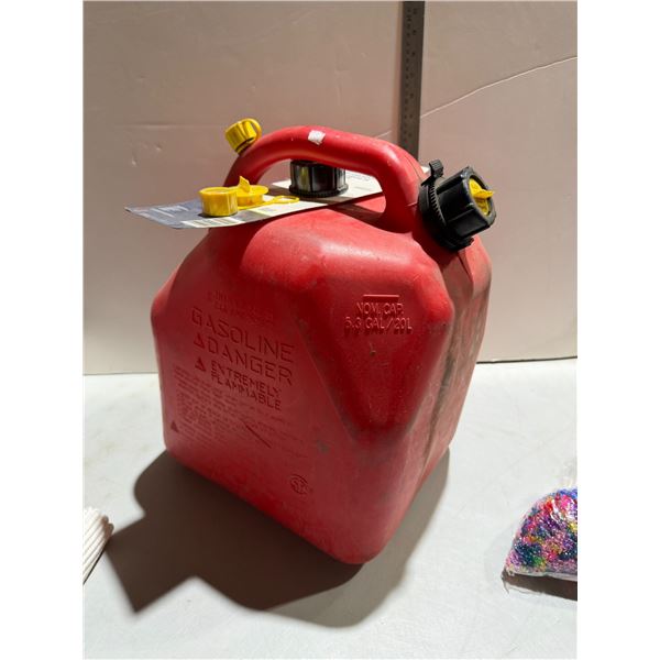 Fuel container with vent caps and other items