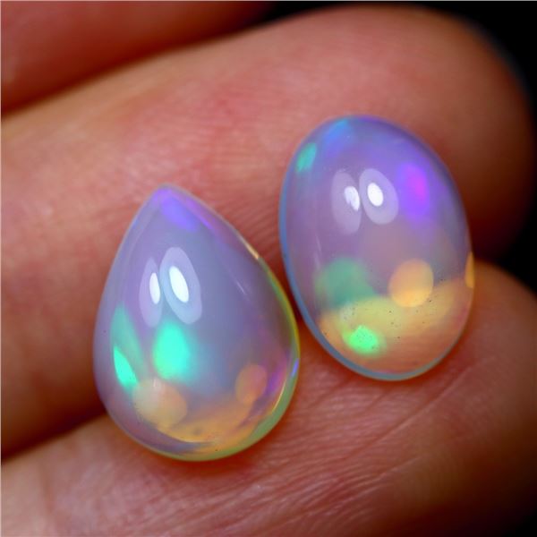 4.37 ct Certified Mixed Opal gemstone Pair ($2,185 Appraisal)