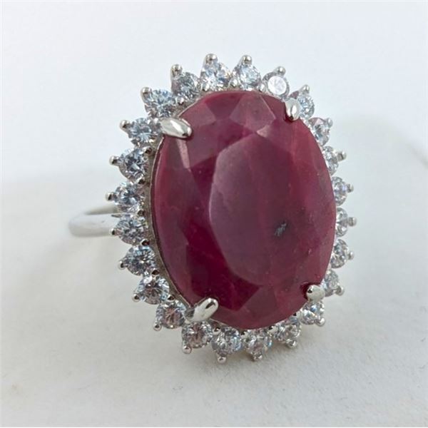 7.9 ct Certified Silver Ruby gemstone Ring ($12,060 Appraisal)