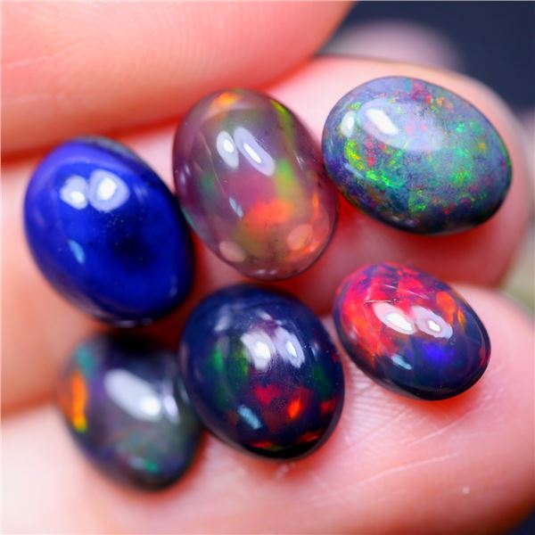 6.19 ct Certified Oval Black Opal gemstone Parcel ($3,095 Appraisal)