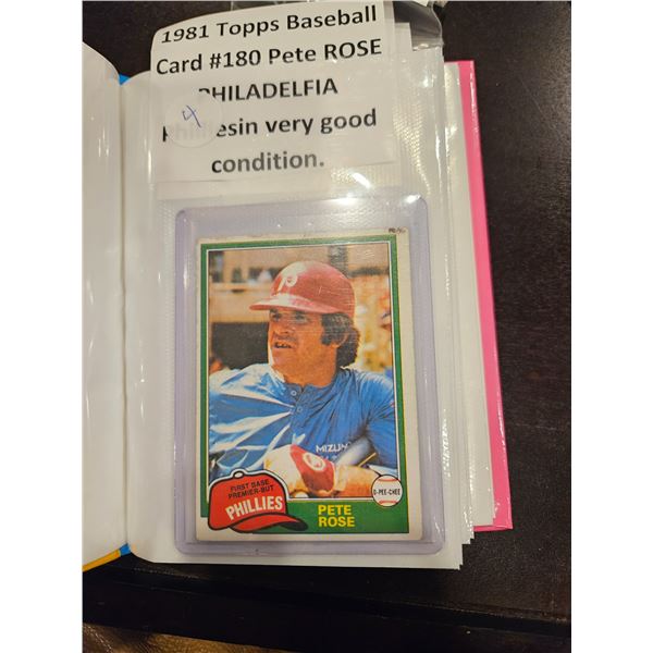 1981 Topps Baseball card #180 "Pete Rose"