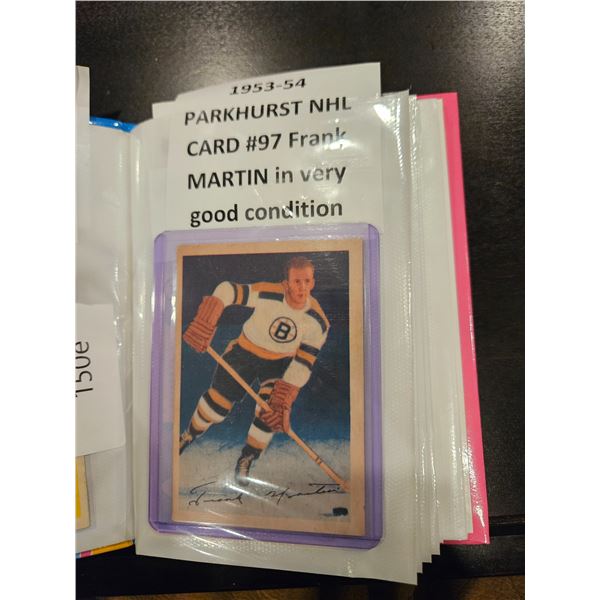 1953-54 Parkhurstt NHL card #97 "Frank Martin"