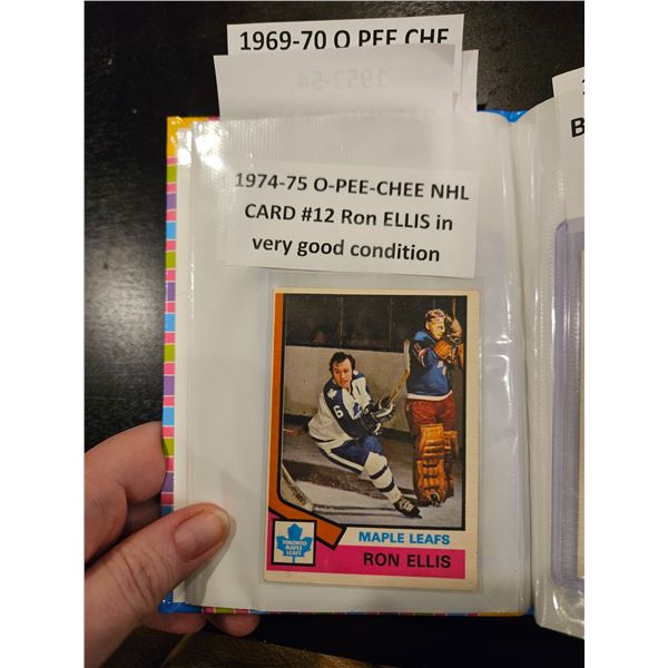 1974-75 O Pee Chee NHL Card #12 "Ron Ellis"