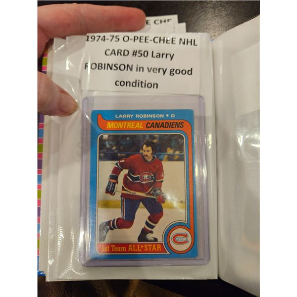 1974-75 O pee Chee NHL Card #5 "Larry Robinson"