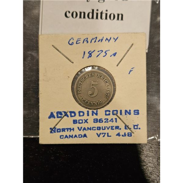 1875 Germany 5 fenning