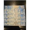 Image 2 : 4x 2001 $5 Canadian bills