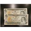 Image 1 : 2x 1973 Candian $1 bills