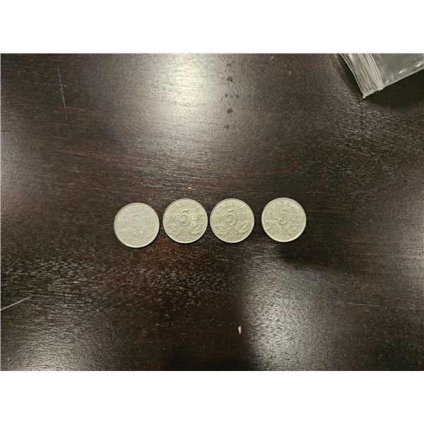 4x 1920-30's Canadian nickels