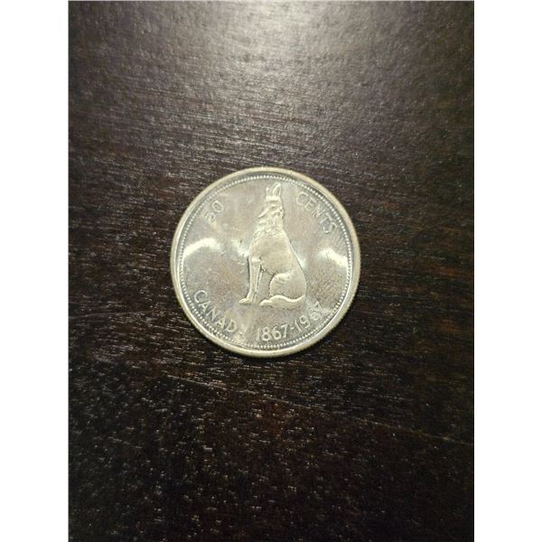 1867-1967 Canadian 50cent coin