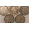 Image 1 : Lot of 5 Morgan Silver Dollars- Circulated