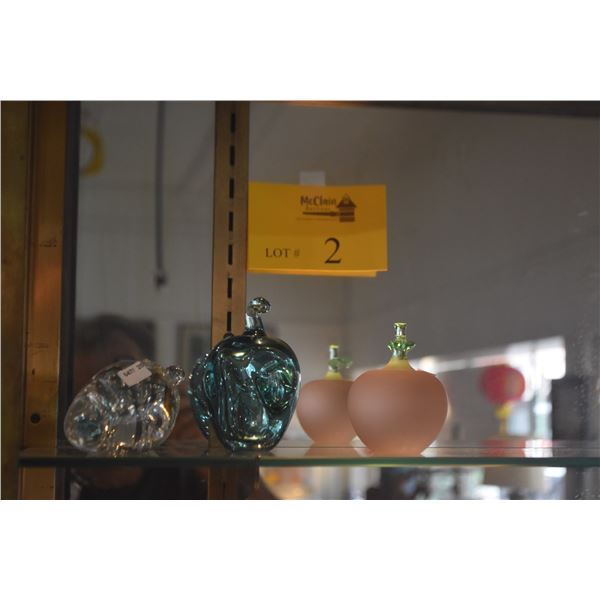 CRYSTAL STRAWBERRY, PEACH & GREEN APPLE (SIGNED) (3 PCS)