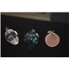 Image 2 : CRYSTAL STRAWBERRY, PEACH & GREEN APPLE (SIGNED) (3 PCS)
