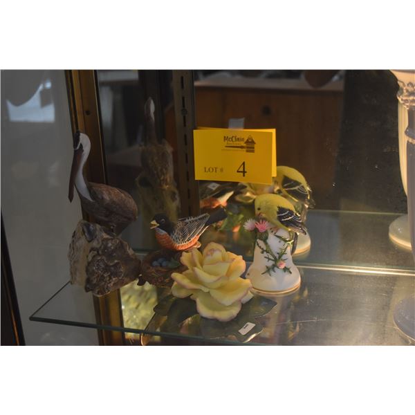 FLORAL & BIRD SCULPTURES (4 PCS)