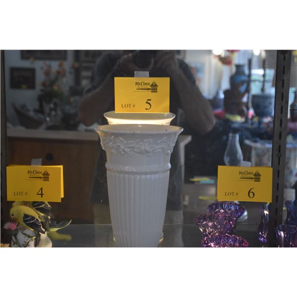 10 1/2" WEDGWOOD VASE, EMBOSSED QUEEN'S WARE