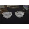 Image 4 : KOSTA BODA ATOLL WHITE SWIRL ART GLASS VOTIVE CANDLE HOLDERS (2 PCS)