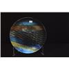 Image 3 : KURT MCVAY DICHROIC IRIDESCENT FUSED ART GLASS PLATE & ETCHED GLASS BOWL (2 PCS)