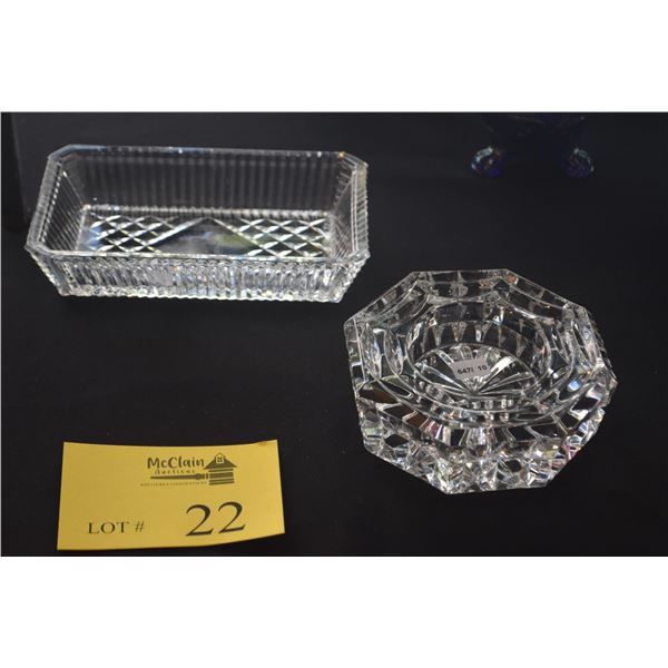 WATERFORD CRYSTAL TRAY, PGA TOUR & WATERFORD CRYSTAL DANDLE HOLDER (2 PCS)