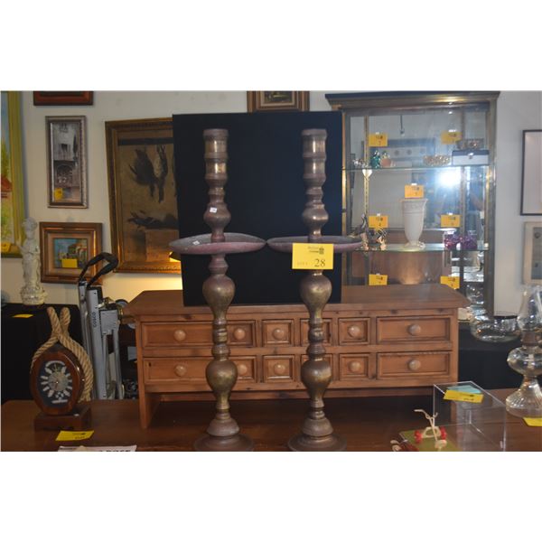 VINTAGE BRASS CANDLE HOLDERS (PAIR)