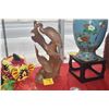 Image 1 : 25" HAND CARVED WOODEN HERON SCULPTURE