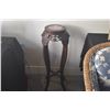 Image 5 : 36" CHINESE ROSEWOOD PEDESTAL PLANT STANDS W/MARBLE TOP (PAIR)