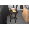 Image 1 : 24" CHINESE CARVED ROSEWOOD MARBLE TOP PLANT STANDS/SIDE TABLES (PAIR)