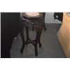 Image 3 : 24" CHINESE CARVED ROSEWOOD MARBLE TOP PLANT STANDS/SIDE TABLES (PAIR)