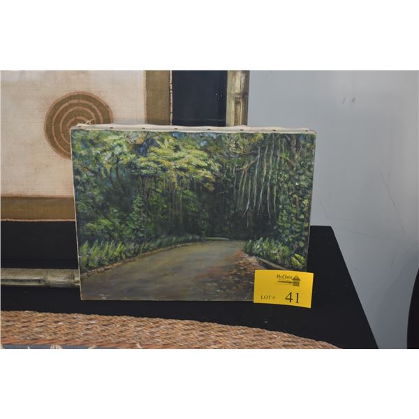OIL ON CANVAS, OLD PALI ROAD; SIGNED (16 1/4" X 12 1/2")