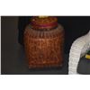 Image 1 : HAND PAINTED LACQUERED BAMBOO RICE STORAGE BASKET