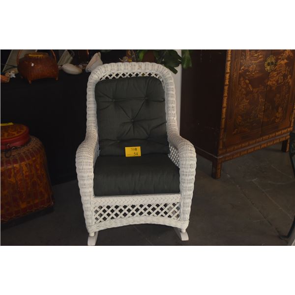 WHITE WICKER ROCKING CHAIR