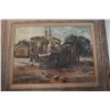 Image 3 : FRAMED OIL ON BOARD, "BOAT & WHARF"; SIGNED MOTTOLA (32" X 26 1/2")