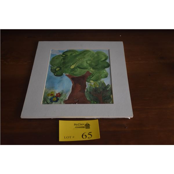 MATTED WATERCOLOR (PAINTED BY RUSSIAN ORPHANS FOR "DAY OF RUSSIA" PROGRAM)