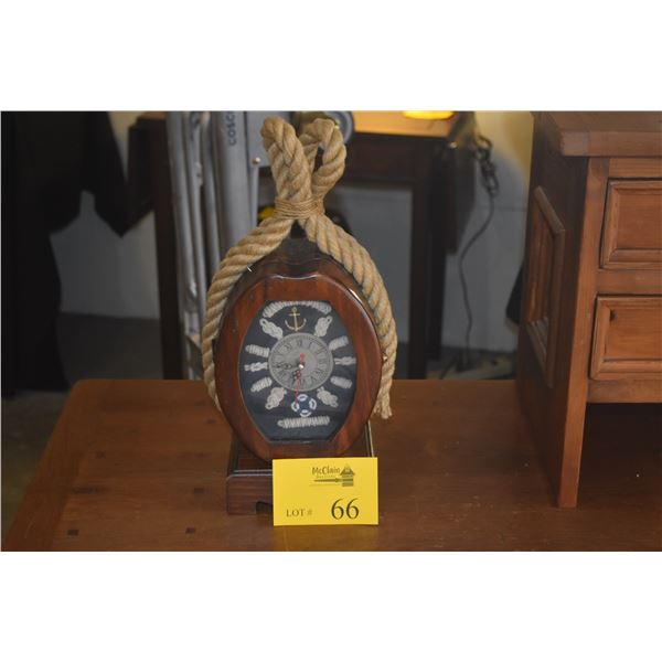 VINTAGE WOODEN NAUTICAL CLOCK